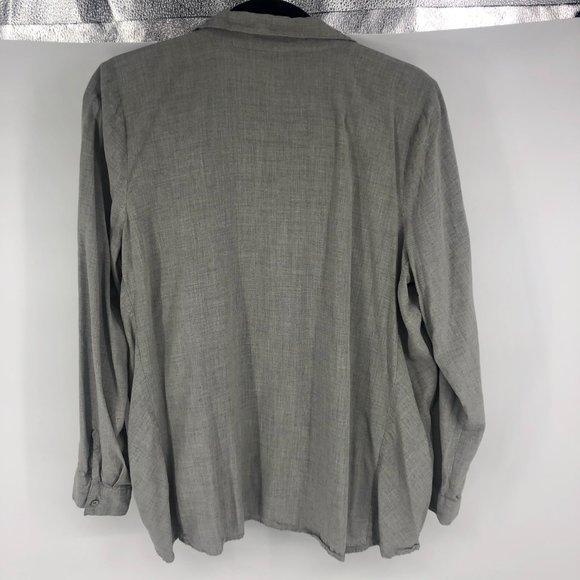 J Jill Gray Button Down Blouse Top Large - Picture 5 of 5
